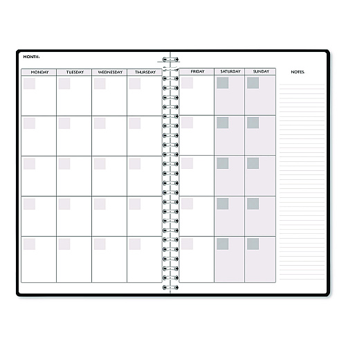 House of Doolittle Recycled Non-Dated Monthly/Weekly Planner, Cherry Blossoms, Black/White Cover, Undated (212152)