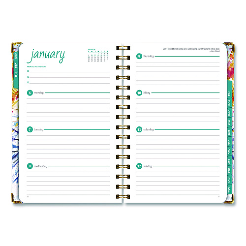 Global Printed Products Seasons Tree Weekly/Monthly Planner, Seasons Tree Artwork, 8 x 5.5, Multicolor Cover, 14-Month: Nov 2024 to Dec 2025 (SPLS255820)
