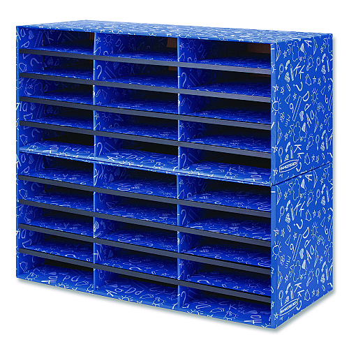 Bankers Box Classroom Collection Literature Sorter, 30 Sections, 28.5 x 12.37, Blue, 2/Carton (3384401)