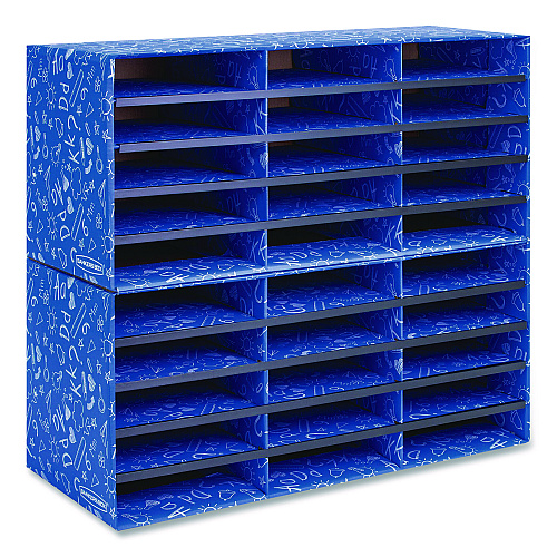 Bankers Box Classroom Collection Literature Sorter, 30 Sections, 28.5 x 12.37, Blue, 2/Carton (3384401)