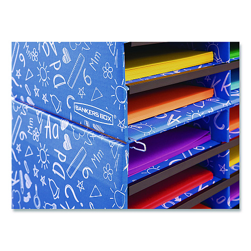 Bankers Box Classroom Collection Literature Sorter, 30 Sections, 28.5 x 12.37, Blue, 2/Carton (3384401)