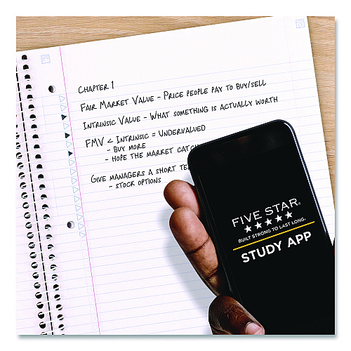 Five Star Soft Pedals Spiral Notebook, 1-Subject, Medium/College Rule, Assorted Cover Colors, (80) 11 x 8.5 Sheets, 2/Pack (820331)