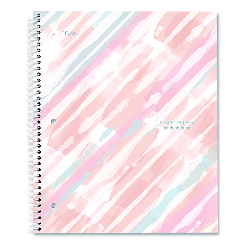 Five Star Brushy Moves Spiral Notebook, 1-Subject, Medium/College Rule, Assorted Cover Colors, (80) 11 x 8.5 Sheets, 2/Pack (930060)