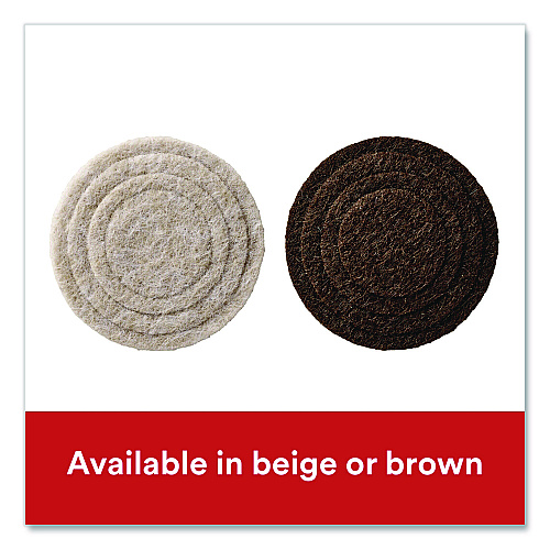 Scotch Custom Fit Felt Pads, 1.5" dia, Beige, 30/Pack (SP884NA)