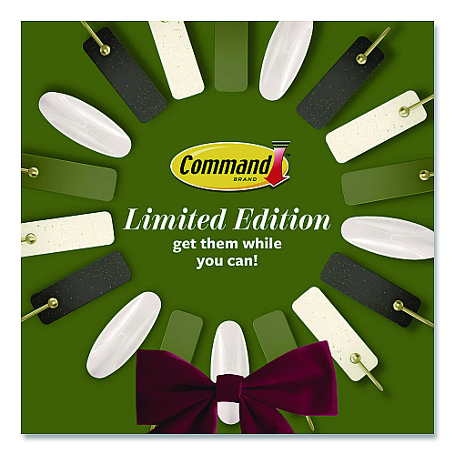 Command Limited Edition Hooks and Clips, Soot, 3 lb Capacity, 2 Hooks, 8 Clips and 12 Strips/Pack (STMHP10ESF)