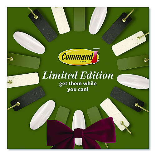 Command Limited Edition Hooks and Clips, Vanilla Bean, 3 lb Capacity, 2 Hooks, 8 Clips and 12 Strips/Pack (VBMHP10ESF)