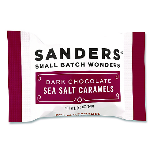 Sanders Small Batch Wonders Snack Size Dark Chocolate Sea Salt Caramels, 0.5 oz Individually Wrapped, 48/Box (KAR04002)