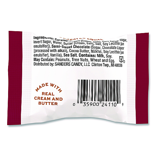 Sanders Small Batch Wonders Snack Size Dark Chocolate Sea Salt Caramels, 0.5 oz Individually Wrapped, 48/Box (KAR04002)