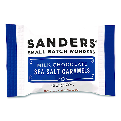 Sanders Small Batch Wonders Snack-Size Milk Chocolate Sea Salt Caramels, 0.5 oz Individually Wrapped, 48/Box (KAR27163)