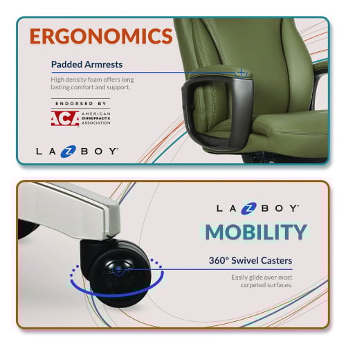 La-Z-Boy Arcadian Bonded Leather Executive Chair, Supports Up to