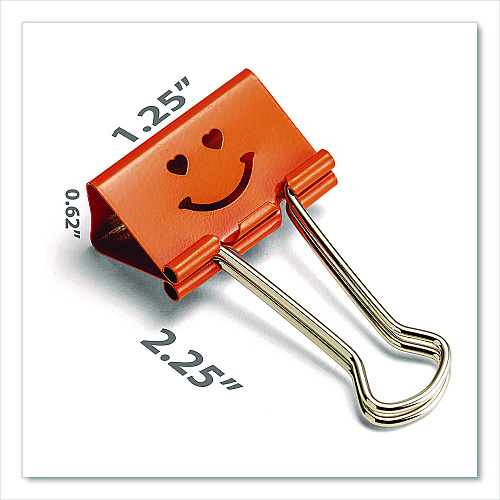 Officemate Smiling Face Binder Clips, Medium, Assorted Colors, 36/Pack (31095)