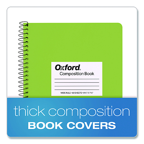 Oxford Spiralbound Composition Books, Wide/Legal Rule, Assorted Cover Colors, (80) 9.75 x 7.5 Sheets, 4/Pack (64946)