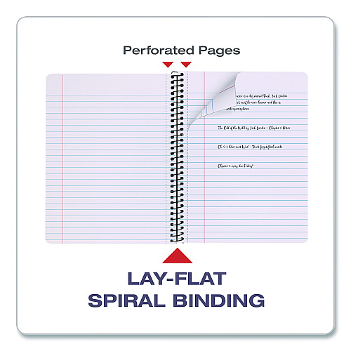 Oxford Spiralbound Composition Books, Wide/Legal Rule, Assorted Cover Colors, (80) 9.75 x 7.5 Sheets, 4/Pack (64946)