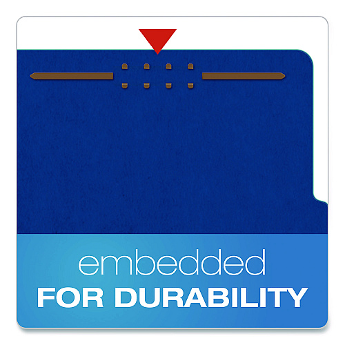 Pendaflex Colored Pressboard Top Tab Classification Folders, 1.75" Expansion, 1 Divider, 4 Fasteners, Letter Size, Dark Blue, 10/Box (23732P)