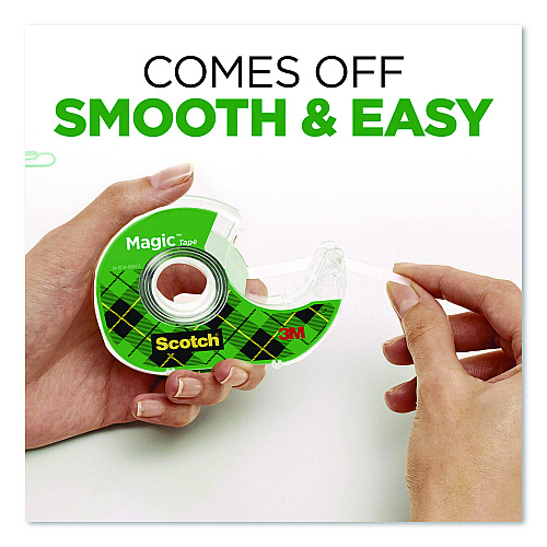 Scotch Magic Tape in Handheld Dispenser, 1" Core, 0.75" x 24.9 ft., Clear, 2/Pack (2105)