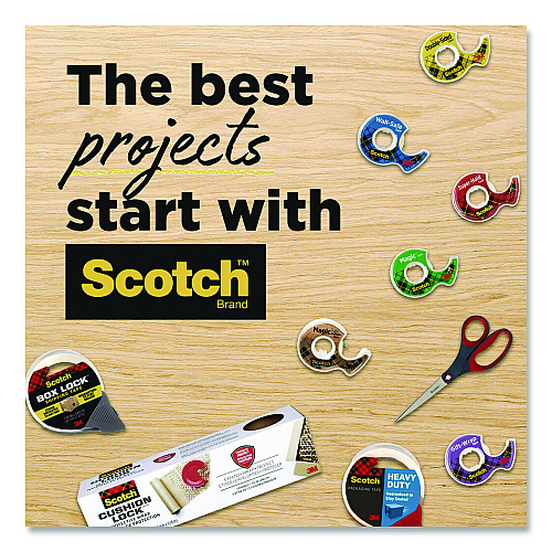Scotch Double-Sided Permanent Tape in Handheld Dispenser, 1" Core, 0.5" x 500", 6/Pack (6137H2PCMP)