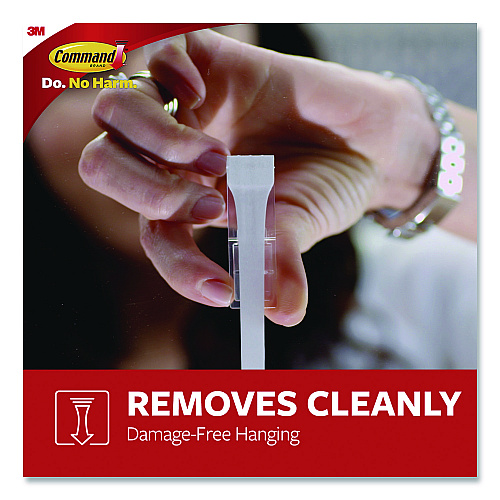 Command General Purpose Hooks, Large, Plastic, White, 5 lb Capacity, 12 Hooks and 18 Strips/Pack (17003CLUB)