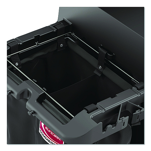 Divided Bag for Suncast Commercial Full-Size and Compact-Size Housekeeping Carts, 25.4 gal, 15.6" x 12.52" x 29.95", Black (HKCBAG02D)