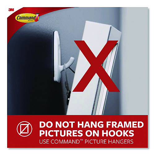 Command X-Large Utility Hooks, Plastic, White, 15 lb Capacity, 1 Hook and 4 Strips (17011ES)