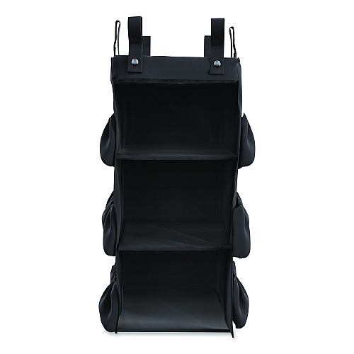 3-Sided Hanging Bag with Shelves for Suncast Commercial HKC1000/HKC2000 Housekeeping Carts, 25.4 gal, 15.7 x 12.4 x 30, Black (HKCBAG03D)