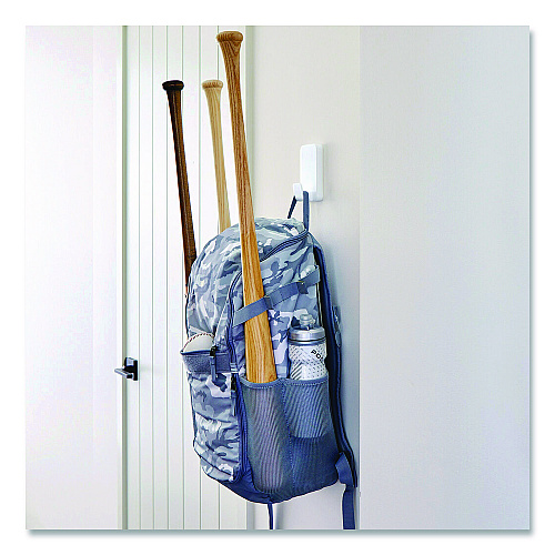 Command X-Large Utility Hooks, Plastic, White, 15 lb Capacity, 1 Hook and 4 Strips (17011ES)