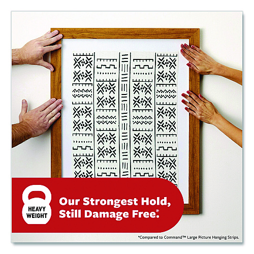 Command Picture Hanging Strips, X-Large, Removable, Holds up to 20 lbs per 4 Strips, Black, 8 Pairs/Pack (17217BLK8ES)