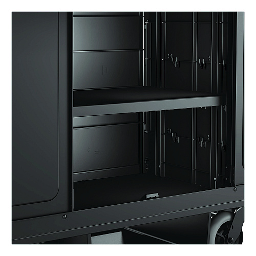 Adjustable Shelf for Suncast Commercial Full-Size Housekeeping Carts HKC1000/HKC2000, Plastic, Black (HKCSHELF)