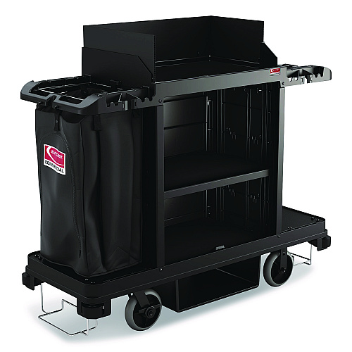 Backboard Accessory for Suncast Commercial Housekeeping Carts HKC1000/HKC2000, Steel, Black, 6/Pack (HKCBB6)