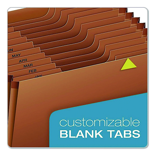 Pendaflex Heavy-Duty Open-Top Expanding Stadium File, 12 Sections, 1/3-Cut Tabs, Legal Size, Redrope (R219MHDBX)