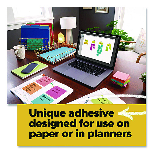 Post-it Original Pads in Poptimistic Collection Colors, 1.38" x 1.88", 100 Sheets/Pad, 18 Pads/Pack (65318AU)