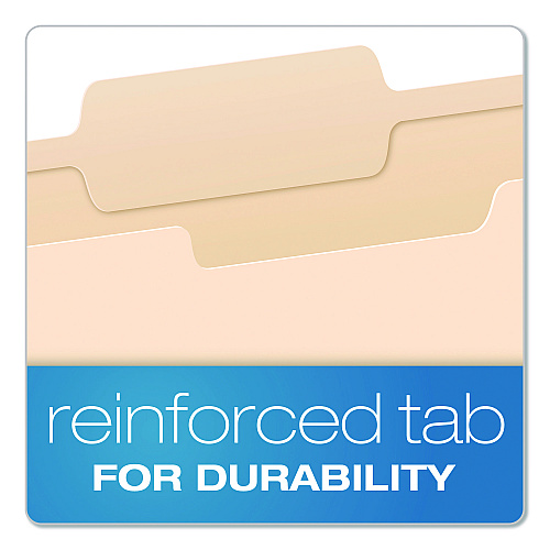 Pendaflex Reinforced Top Tab Manila File Folders, 1/3-Cut Tabs: Center Position, Letter Size, Manila, 100/Box (R752132)