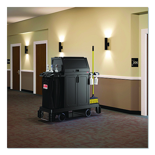 Lockable Hood Accessory for Suncast Commercial Full-Size Housekeeping Carts HKC1000/HKC2000, Plastic, Black (HKCHOOD)