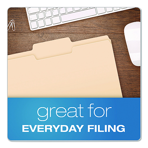 Pendaflex Reinforced Top Tab Manila File Folders, 1/3-Cut Tabs: Center Position, Letter Size, Manila, 100/Box (R752132)