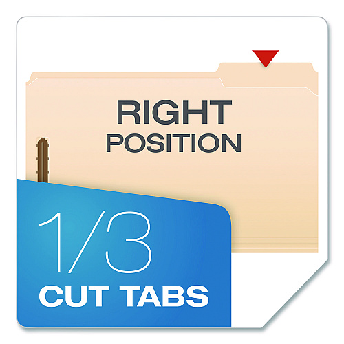 Pendaflex Manila Fastener Folders, 1.5" Expansion, 2 Fasteners, Legal Size, Manila Exterior, 50/Box (29538GW)