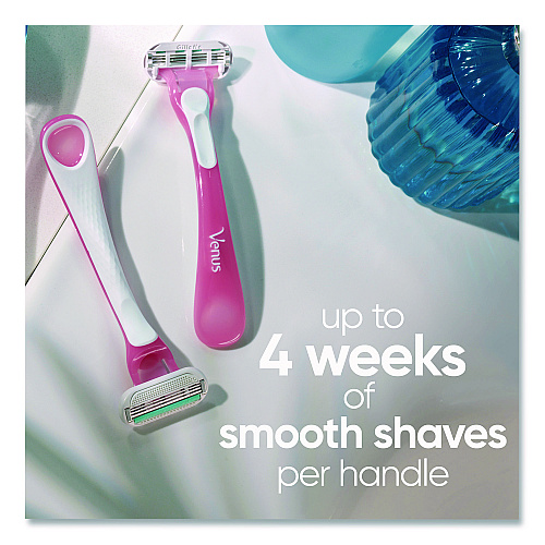 Gillette Venus Sensitive Sensible Razors, 3 Blades, 36/Carton (64906)