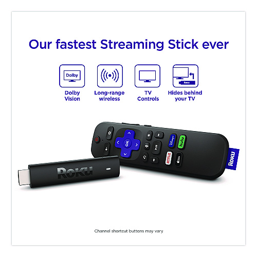 Roku Streaming Stick, Black (3820R2)