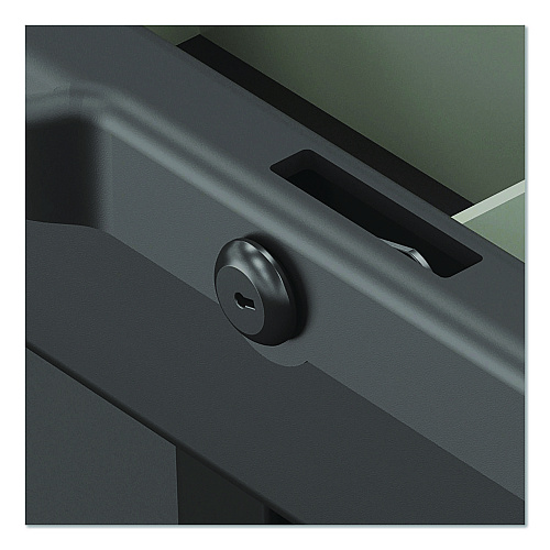 Lockable Slide Drawer with Dividers for Suncast Commercial Full-Size Housekeeping Carts HKC1000/HKC2000, Plastic, Black (HKCDRW2)