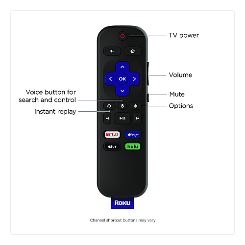 Roku Streaming Stick, Black (3820R2)