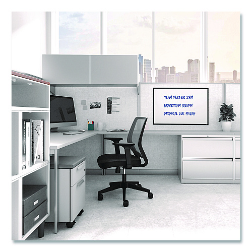 TRU RED Melamine Dry Erase Board, 3 ft x 2 ft, White Surface, Black Aluminum Frame (TR59366)
