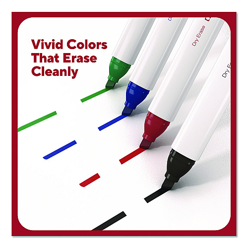 TRU RED Tank Dry Erase Markers, Broad Chisel Tip, Assorted Colors, 12/Pack (TR61454)