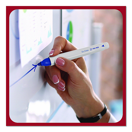 TRU RED Pen Dry Erase Markers, Bullet Fine Tip, Assorted Colors, 12/Pack (TR61455)