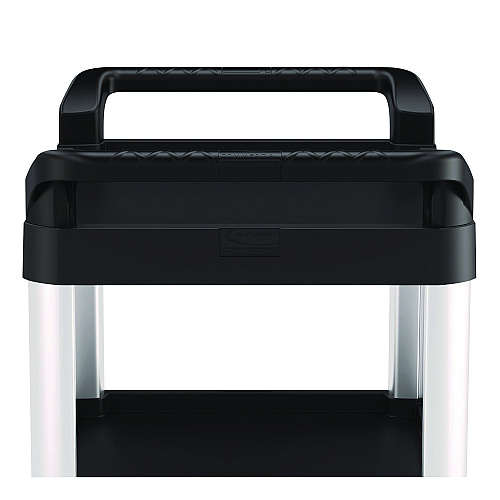 Suncast Commercial Three-Shelf Service Cart, Metal/Plastic, 3 Shelves, 300 lb Capacity, 20" x 39.85" x 38.17", Black (RC2040)