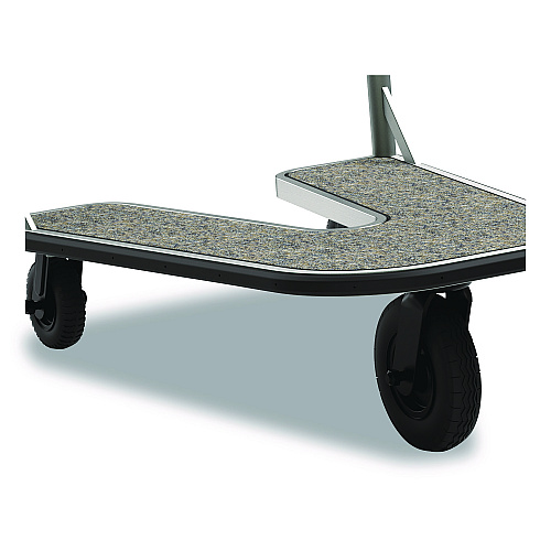 Suncast Commercial Nesting Luggage Cart with Carpeted Platform, 300 lb Capacity, 27 x 37 x 37.5, Silver/Black (MLCNC600)