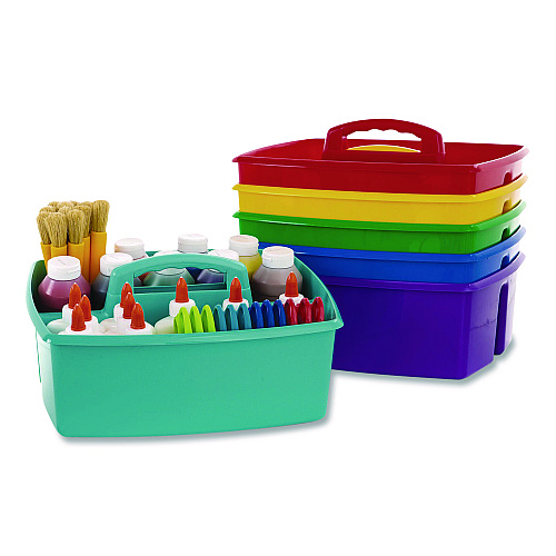 Storex Large Storage Caddy, 11 x 13 x 6.38, Assorted Colors, 6/Carton (00948E06C)