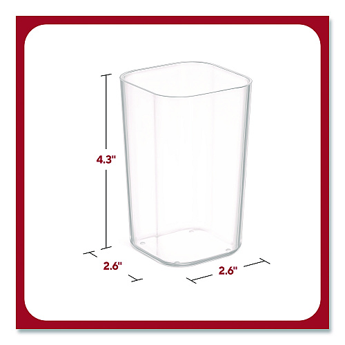TRU RED Stackable Plastic Pencil Cup, 2.61 x 2.61 x 4.3, Clear (TR62286)
