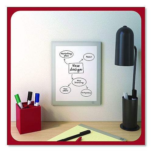 TRU RED Mini Melamine Dry Erase Board, 8.5" x 11" White Surface, Aluminum Frame (TR62580)