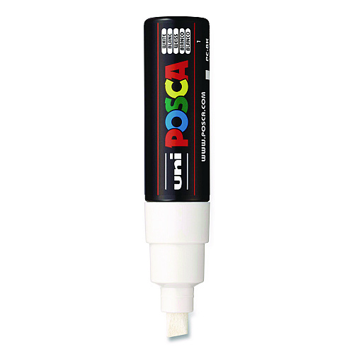POSCA Water-Based Paint Markers, Broad Chisel Tip, White (PC8KWHITE)