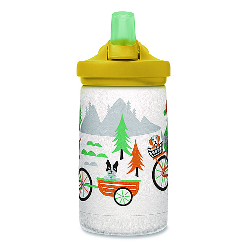 CamelBak Eddy + Kids Water Bottle, Biking Dogs Design, 12 oz, Multicolor (2665107035)