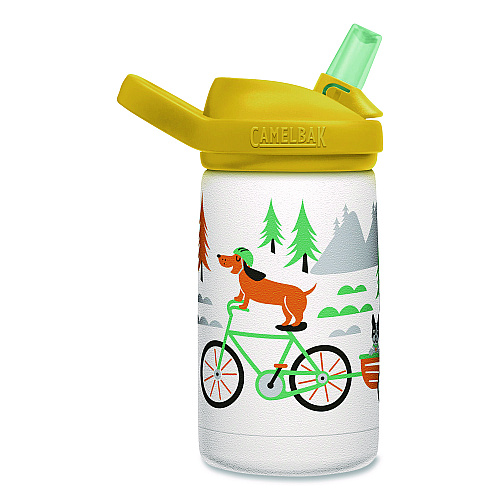 CamelBak Eddy + Kids Water Bottle, Biking Dogs Design, 12 oz, Multicolor (2665107035)