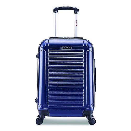 InUSA Luggage Pilot Hard Side Carry-On Suitcase, Four-Wheeled Spinner, 14.37 x 8.86 x 21.46, Blue (IUPIL00SBLU)